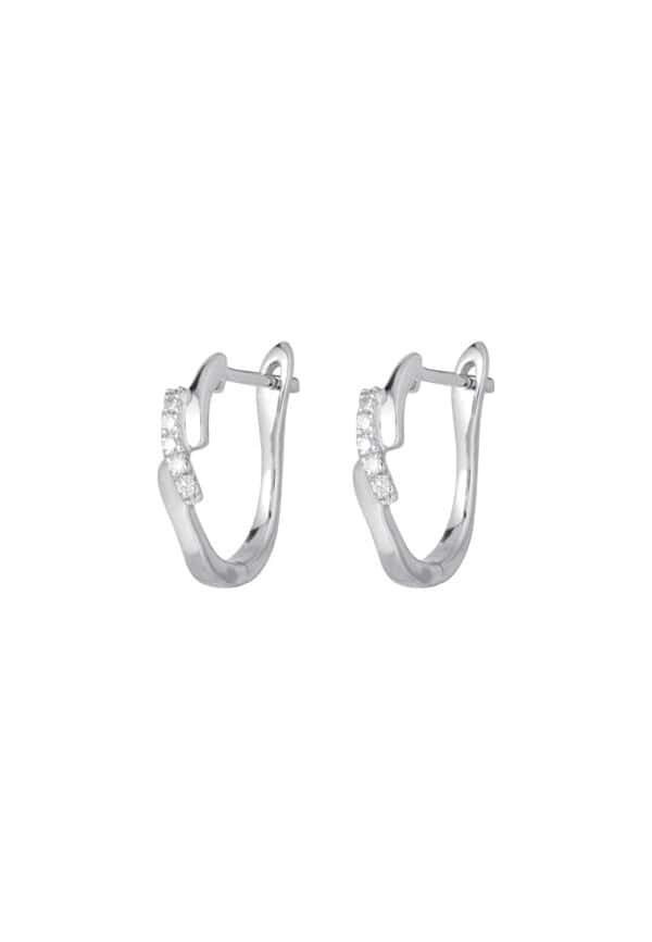 TOMEI Diamond Hoop Earrings, White Gold 585