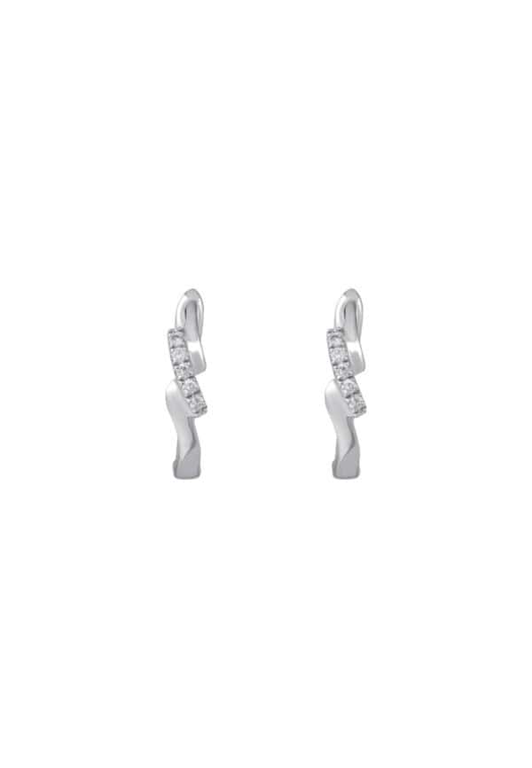 TOMEI Diamond Hoop Earrings, White Gold 585