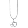 TOMEI Dwi-Heart Diamond Pendant Set, White Gold 585