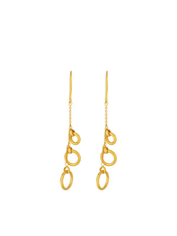 TOMEI Lusso Italia Dangling Circle Earrings, Yellow Gold 916