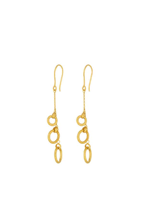 TOMEI Lusso Italia Dangling Circle Earrings, Yellow Gold 916