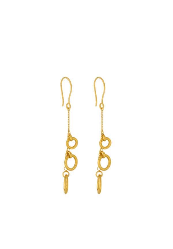 TOMEI Lusso Italia Dangling Circle Earrings, Yellow Gold 916