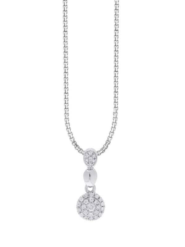 TOMEI Diamond Pendant Set, White Gold 585