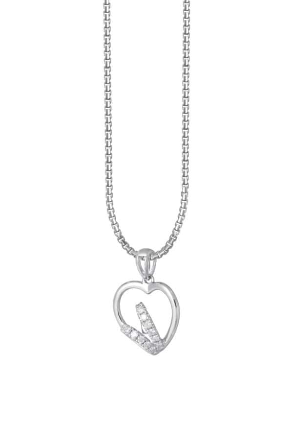 TOMEI Love Within Diamond Pendant Set White Gold 585