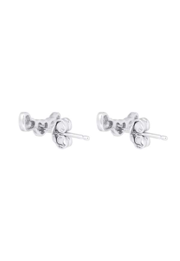 TOMEI I Love U Earrings, White Gold 585