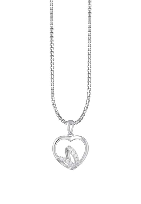TOMEI Love Within Diamond Pendant Set White Gold 585