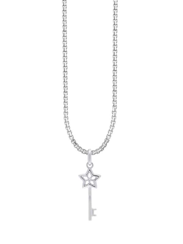 TOMEI Key Pendant Set, White Gold 585
