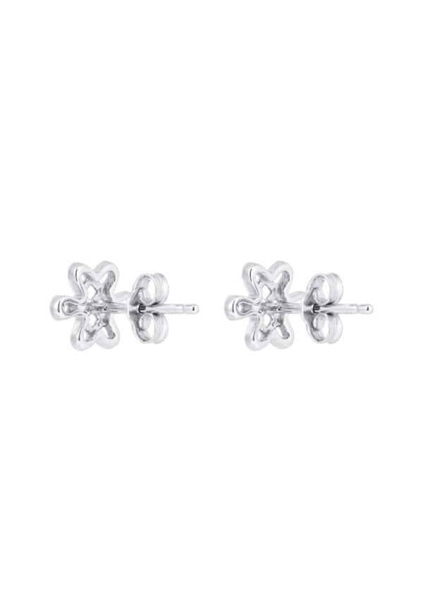 TOMEI Blissful Knot Earrings, White Gold 585