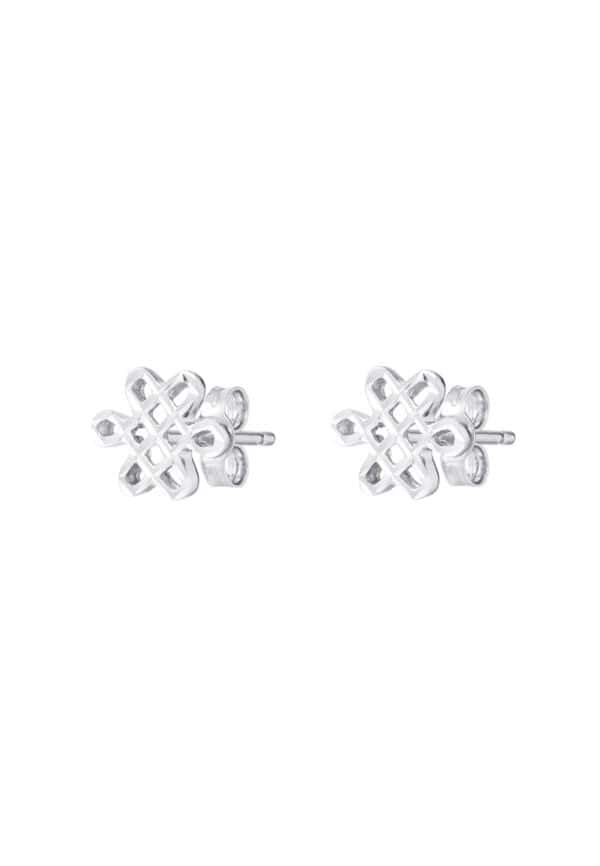 TOMEI Blissful Knot Earrings, White Gold 585