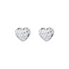 TOMEI Laser Cut Love Earrings, White Gold 585