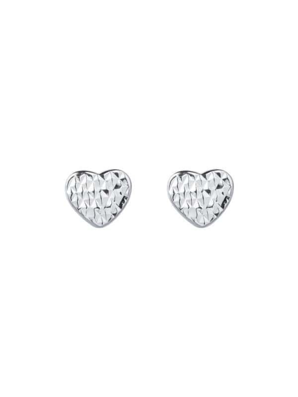 TOMEI Laser Cut Love Earrings, White Gold 585