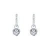 TOMEI Little Sweet Heart Loop Earrings, White Gold 585
