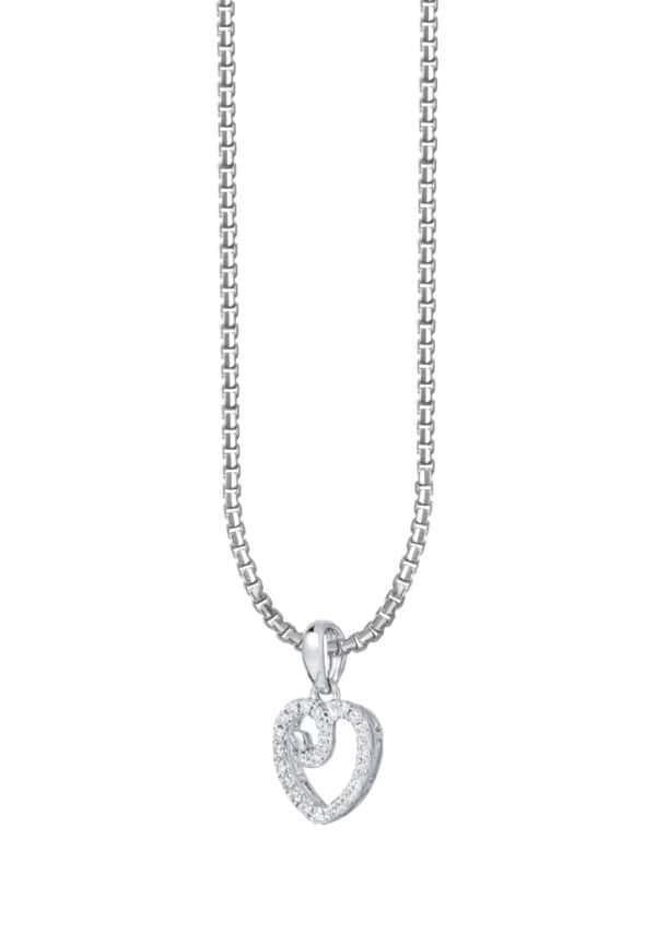TOMEI Love Diamond Pendant Set, White Gold 585