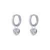 TOMEI Little Sweet Heart Loop Earrings, White Gold 585