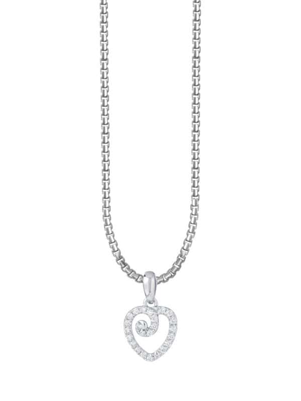 TOMEI Love Diamond Pendant Set, White Gold 585
