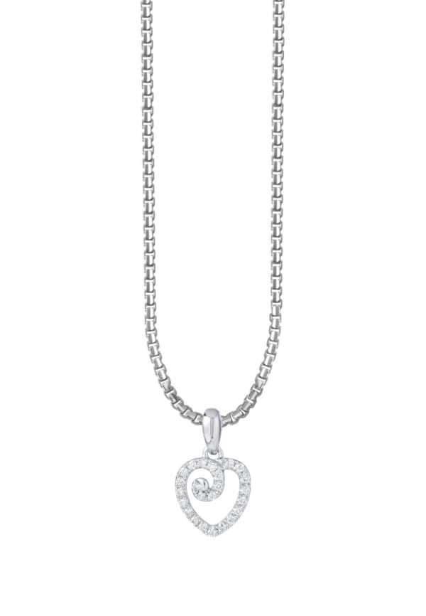 TOMEI Love Diamond Pendant Set, White Gold 585