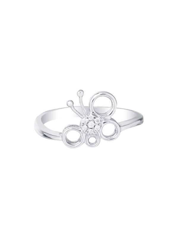 TOMEI Minimalist Butterfly Diamond Ring, White Gold 375