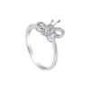 TOMEI Minimalist Butterfly Diamond Ring, White Gold 375