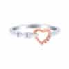 TOMEI Binding With Love Ring, White+Rose Gold 585