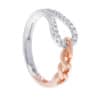 TOMEI Binding With Togetherness Ring, White+Rose Gold 585