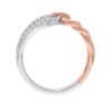 TOMEI Binding With Togetherness Ring, White+Rose Gold 585