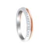 TOMEI Binding With Togetherness Ring, White+Rose Gold 585