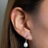 TOMEI Pearlfect Love Pearl Dangle Earrings, White Gold 585