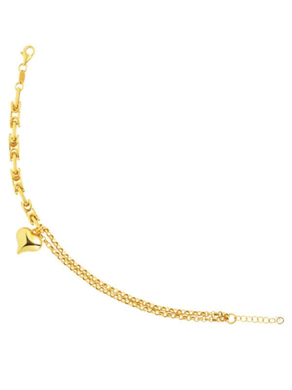Untitled-3_0013s_0000_Layer3copy TOMEI Lusso Italia Dual-Chain Heart Bracelet, Yellow Gold 916