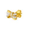 TOMEI Diamond Cut Collection Ribbon Stud Earrings, Yellow Gold 916