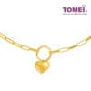 TOMEI Heart Linked Chain Bracelet, Yellow Gold 916