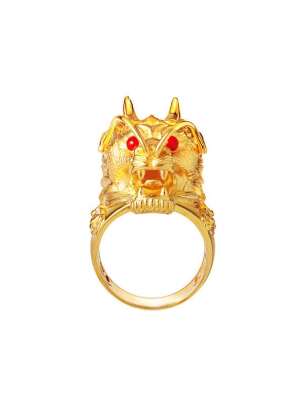TOMEI Dragon Men Ring, Yellow Gold 916
