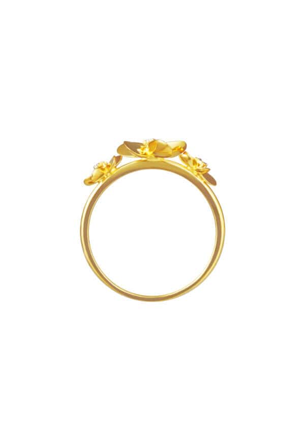 TOMEI Lusso Italia Flower Ring, Yellow Gold 916