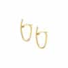 TOMEI Lusso Italia Glittering Long Hoop Earrings, Yellow Gold 916