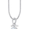 TOMEI Pearl Pendant Set, White Gold 585