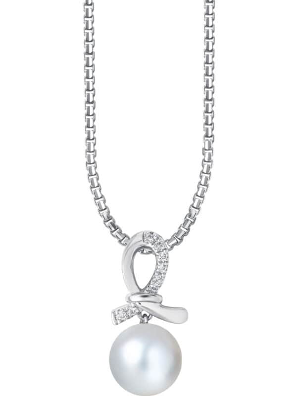 TOMEI Pearl Pendant Set, White Gold 585