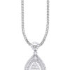 TOMEI Koleksi Gardenia Diamond Pendant, White Gold 750
