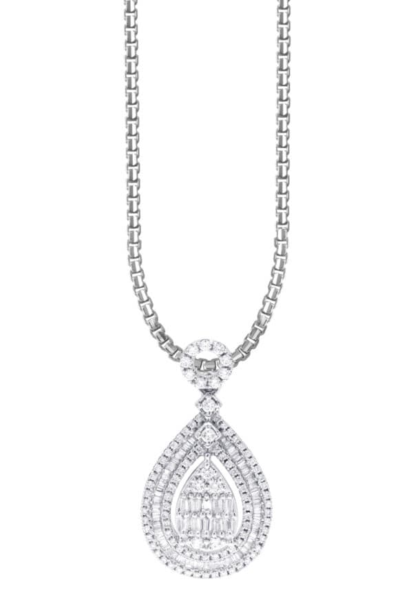 TOMEI Koleksi Gardenia Diamond Pendant, White Gold 750