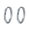 TOMEI Laser Loop Earrings, White Gold 585