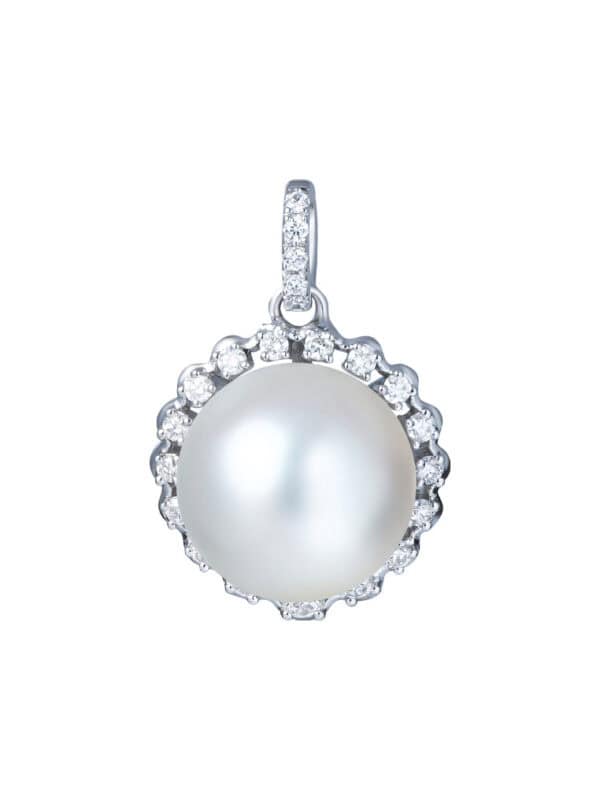 TOMEI Pearl Pendant, White Gold 750