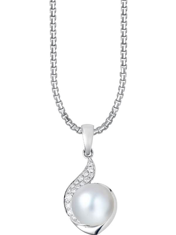 TOMEI Pearl Pendant Set, White Gold 585
