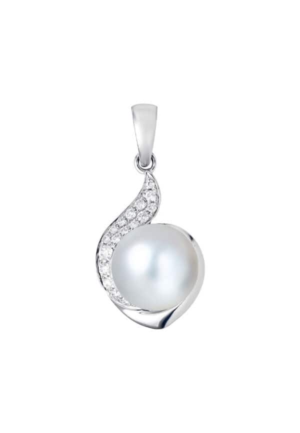 TOMEI Pearl Pendant Set, White Gold 585