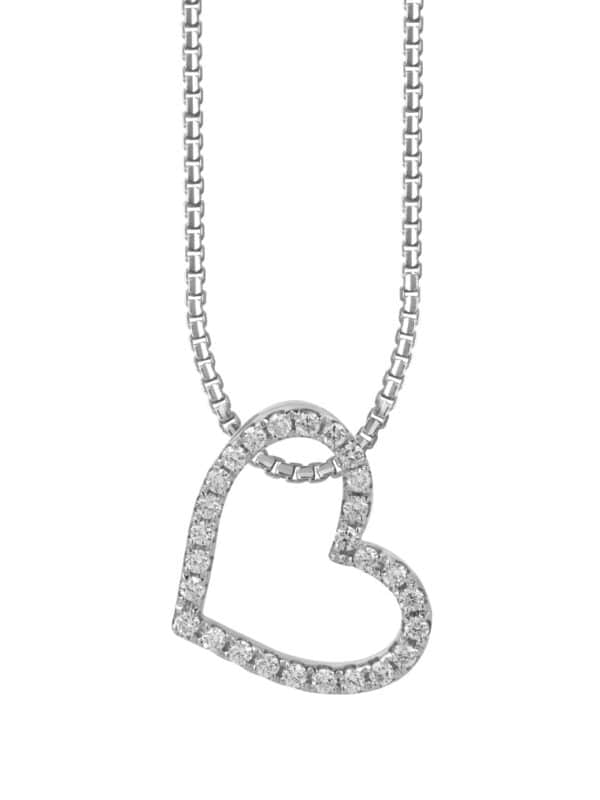 TOMEI Only Love Diamond Pendant Set, White Gold 585