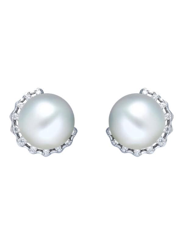TOMEI Pearl Earrings, White Gold 750