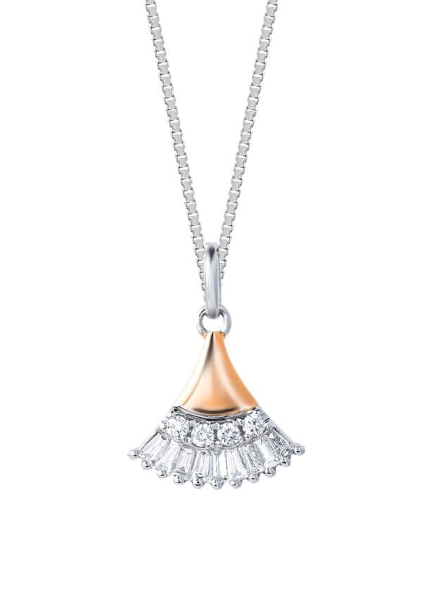 TOMEI Diamond Pendant Set Of Happiness, White Gold 585