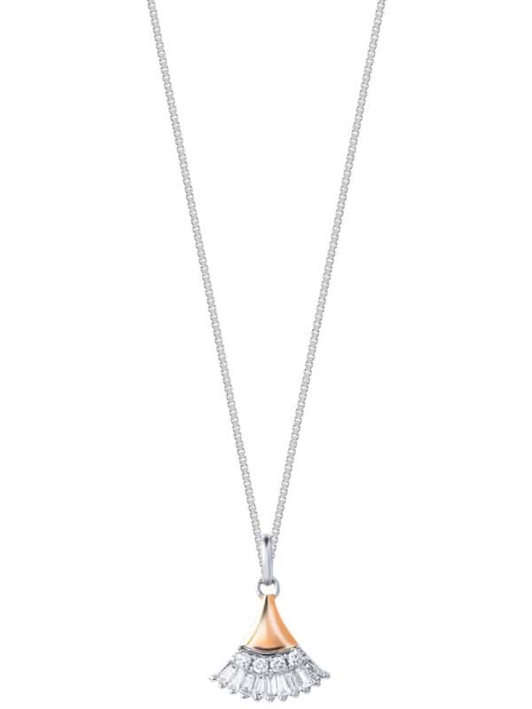 TOMEI Diamond Pendant Set Of Happiness, White Gold 585
