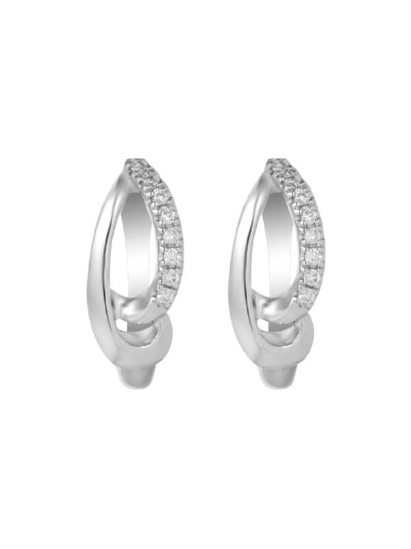 TOMEI Diamond Loop Earrings, White Gold 585