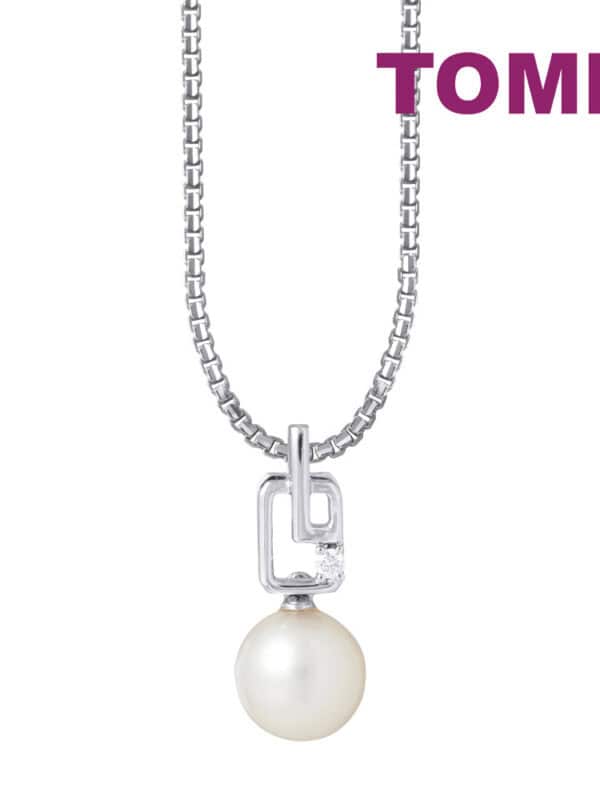 TOMEI Pearl-fection Pendant Set, White Gold 585