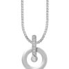 TOMEI Blissful Circle Diamond Pendant Set, White Gold 585