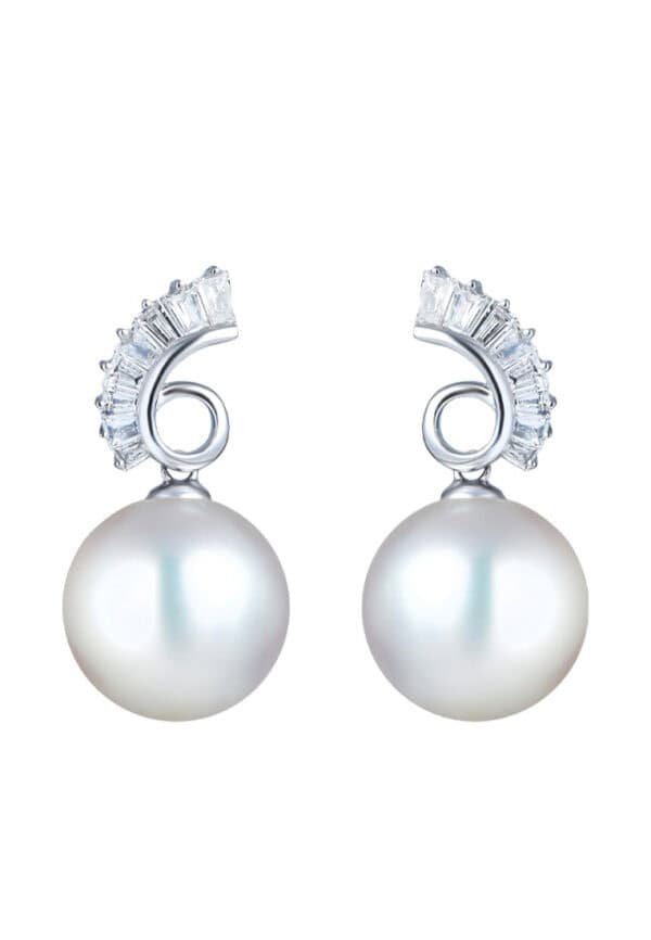 TOMEI Pearl Earrings, White Gold 750