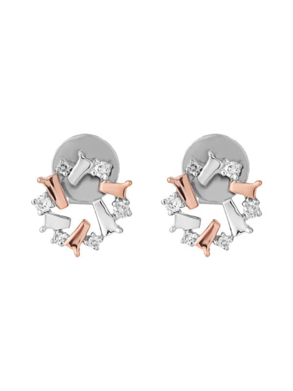 TOMEI Noble Unity Earrings, White+Rose Gold 585 (E2169WR)